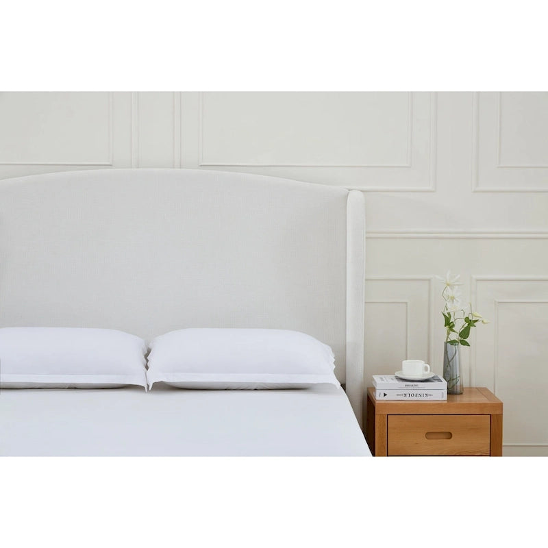 Upholstered Wingback Platform Bed with Headboard