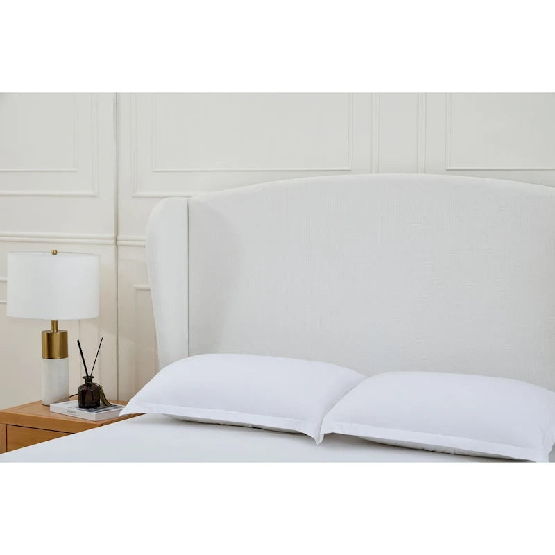 Upholstered Wingback Platform Bed with Headboard