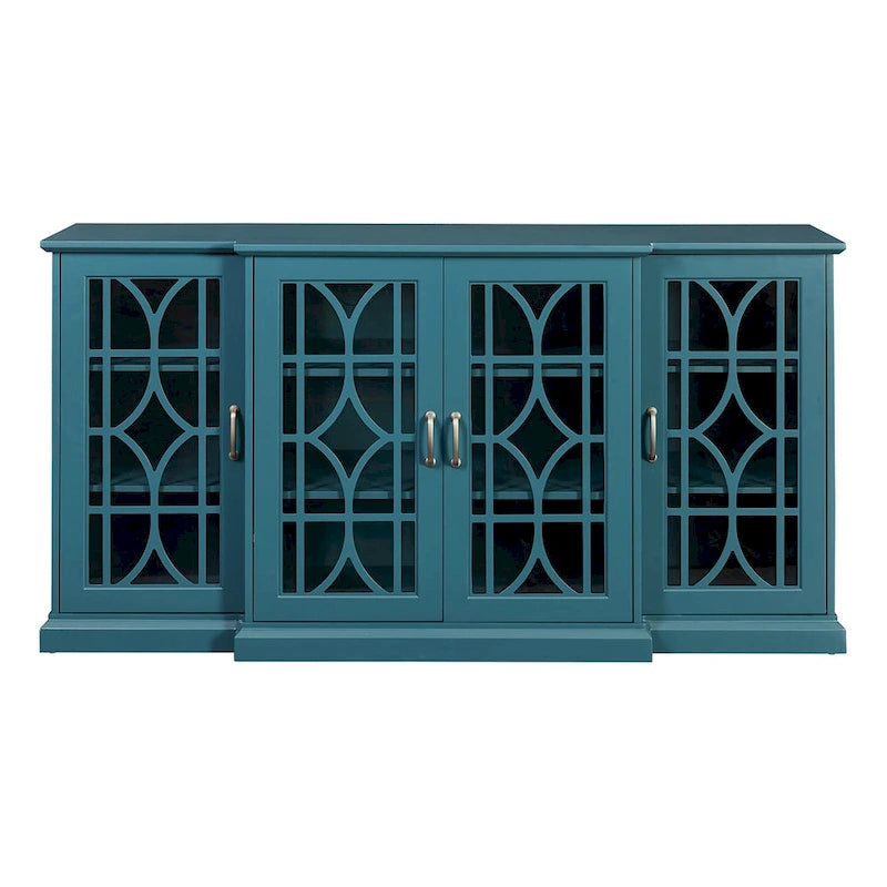 Modern 62" TV Stand with Large Top & 6 Shelves