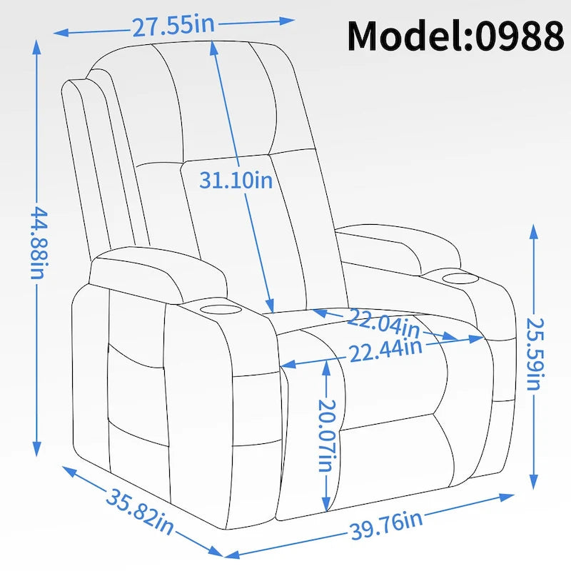 Elderly-Friendly Power Lift Recliner with Vibration Massage, Lumbar Heating, USB Port & Cup Holders