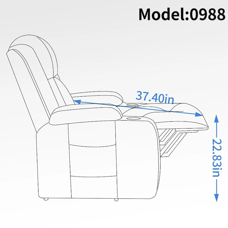 Elderly-Friendly Power Lift Recliner with Vibration Massage, Lumbar Heating, USB Port & Cup Holders