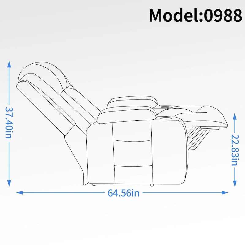 Elderly-Friendly Power Lift Recliner with Vibration Massage, Lumbar Heating, USB Port & Cup Holders