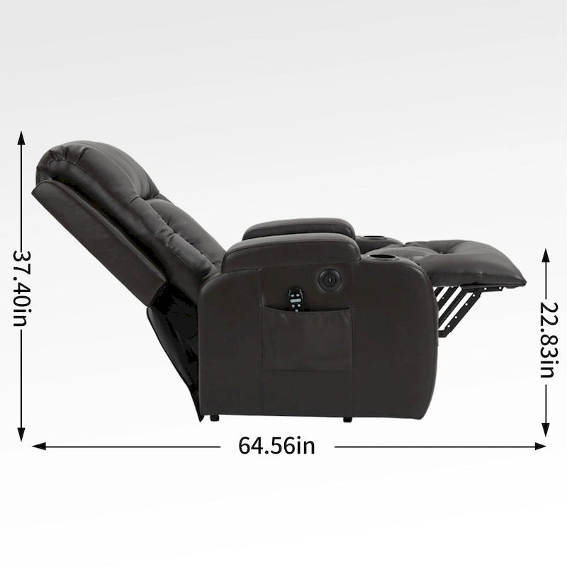 Elderly-Friendly Power Lift Recliner with Vibration Massage, Lumbar Heating, USB Port & Cup Holders