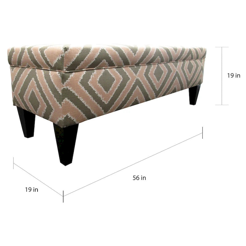 10-Button Tufted Storage Bench with Fabric Upholstery