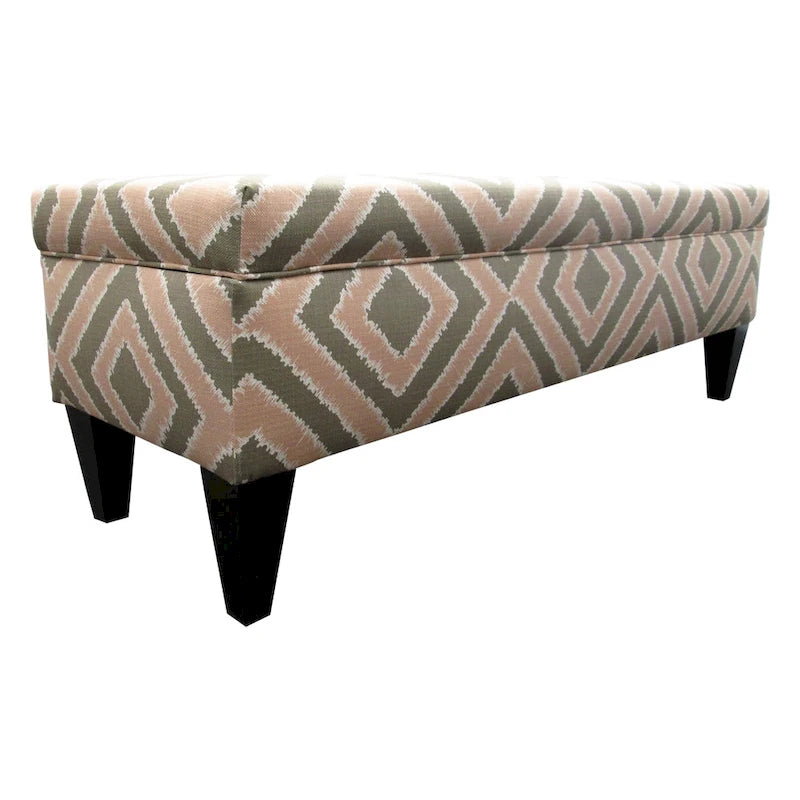 10-Button Tufted Storage Bench with Fabric Upholstery