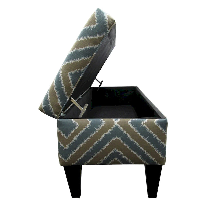 10-Button Tufted Storage Bench with Fabric Upholstery