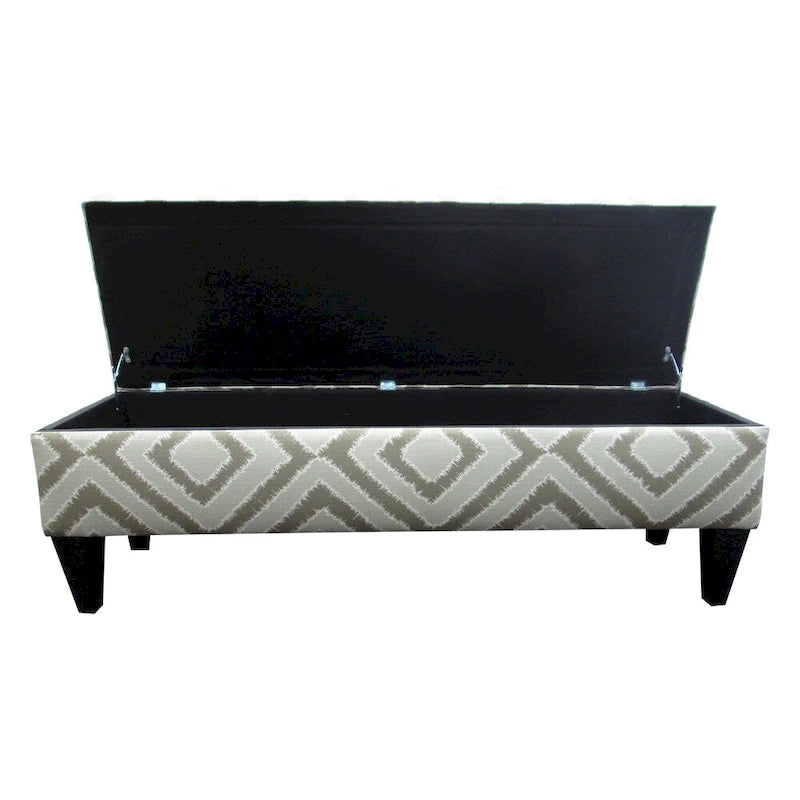 10-Button Tufted Storage Bench with Fabric Upholstery
