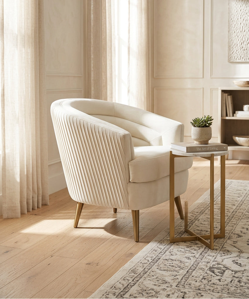 Velvet Accent Chair - 29W x 32.6D x 31H