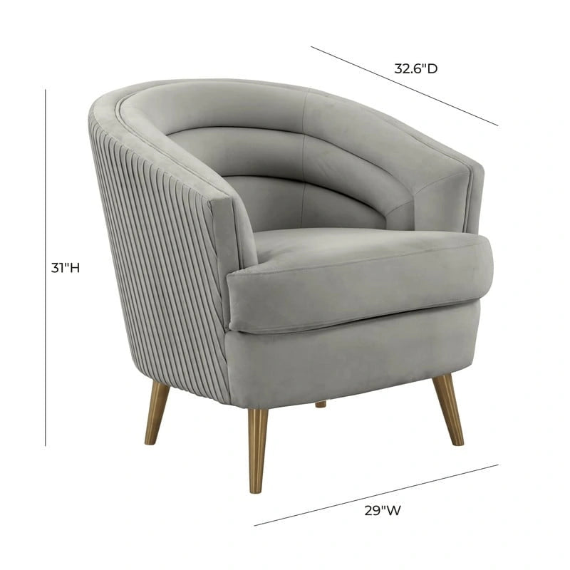 Velvet Accent Chair - 29W x 32.6D x 31H