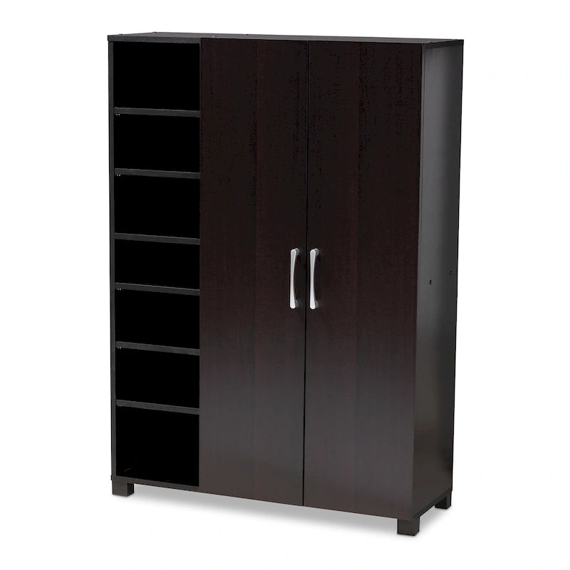 Dark Brown Shoe Storage Cabinet