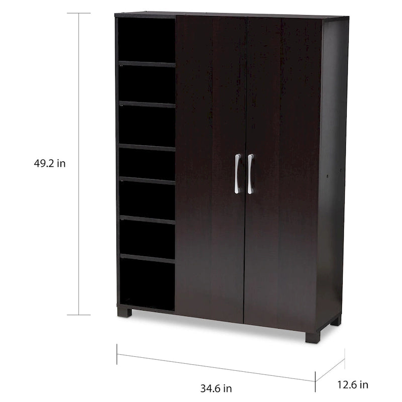 Dark Brown Shoe Storage Cabinet