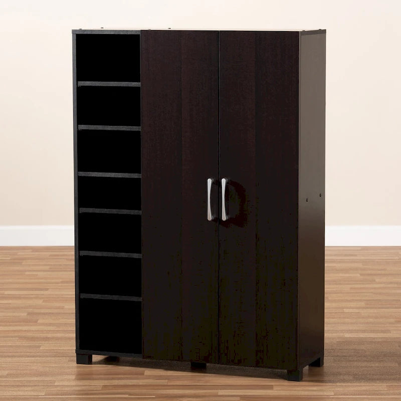 Dark Brown Shoe Storage Cabinet