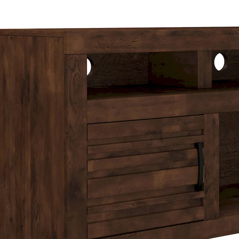 72 inch TV Stand Console for TVs up to 85 inches, No Assembly Required, Whiskey Finish