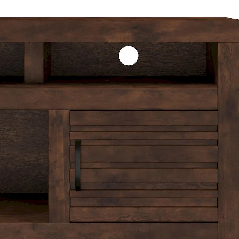 72 inch TV Stand Console for TVs up to 85 inches, No Assembly Required, Whiskey Finish