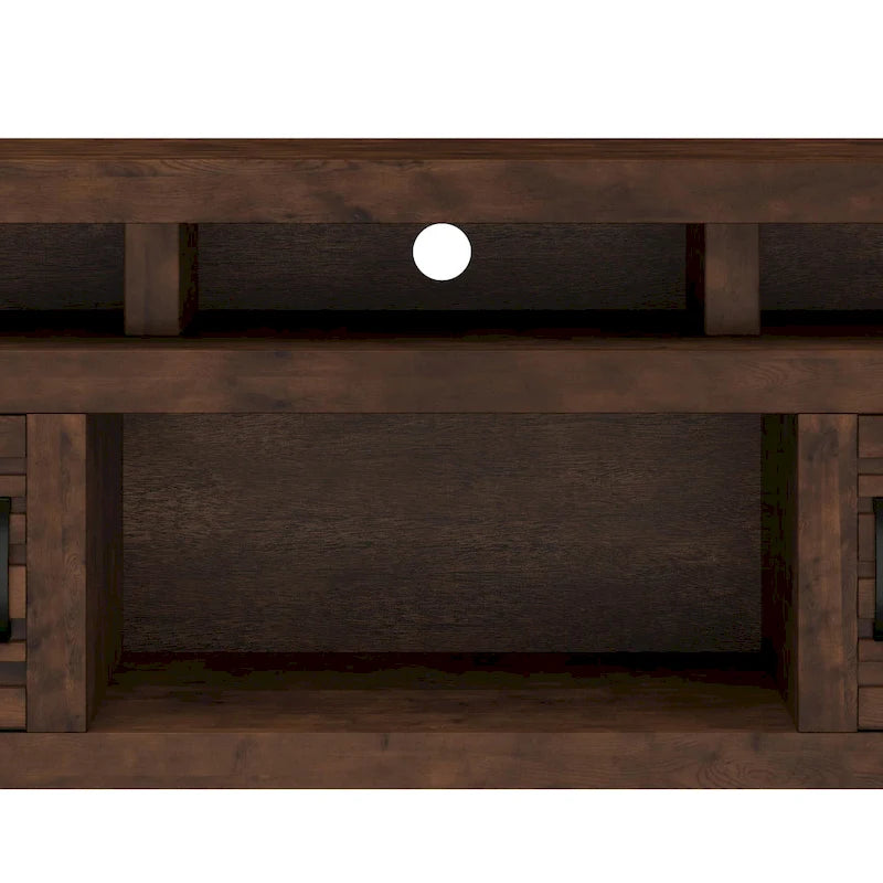 72 inch TV Stand Console for TVs up to 85 inches, No Assembly Required, Whiskey Finish
