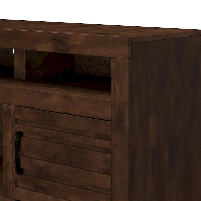 72 inch TV Stand Console for TVs up to 85 inches, No Assembly Required, Whiskey Finish