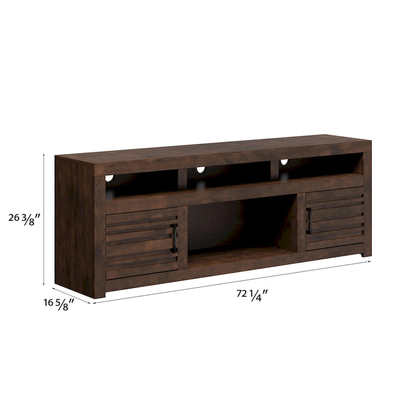 72 inch TV Stand Console for TVs up to 85 inches, No Assembly Required, Whiskey Finish