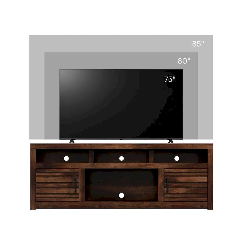 72 inch TV Stand Console for TVs up to 85 inches, No Assembly Required, Whiskey Finish