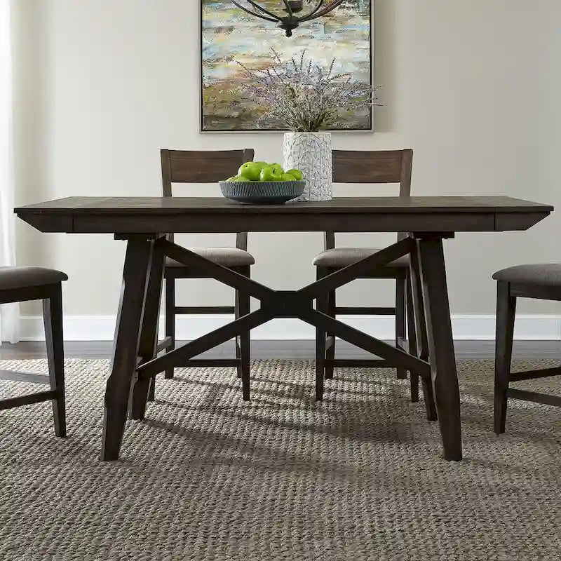 Double Bridge Dark Chestnut Gathering Table Set