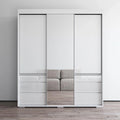 3-Door Modern 71-Inch Wardrobe with Mirror