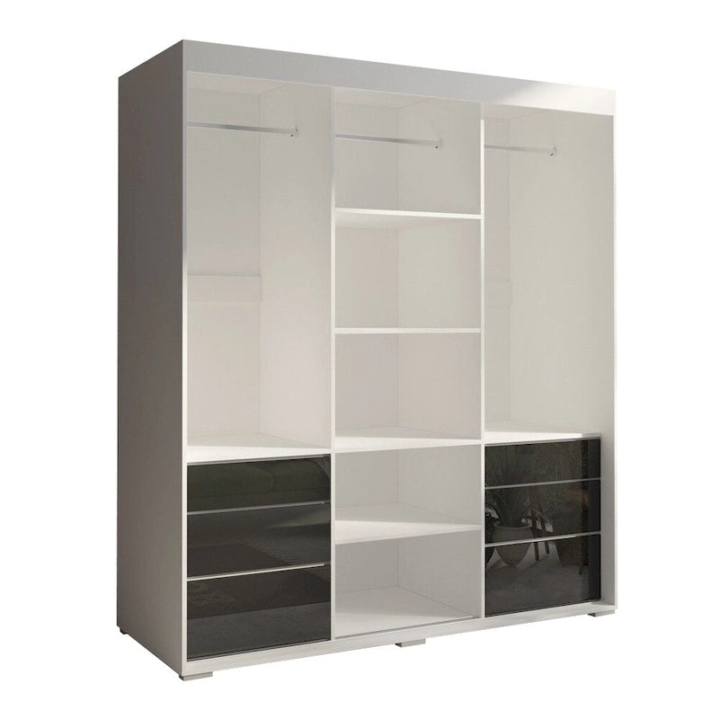 3-Door Modern 71-Inch Wardrobe with Mirror