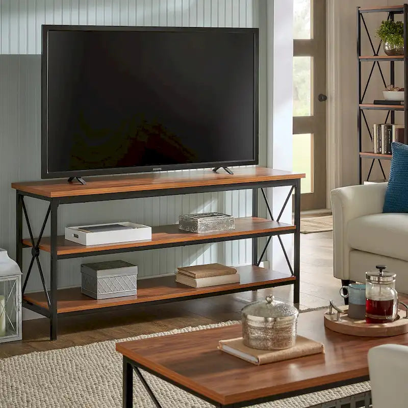 62" W Metal Etagere TV Stand for TVs up to 70"