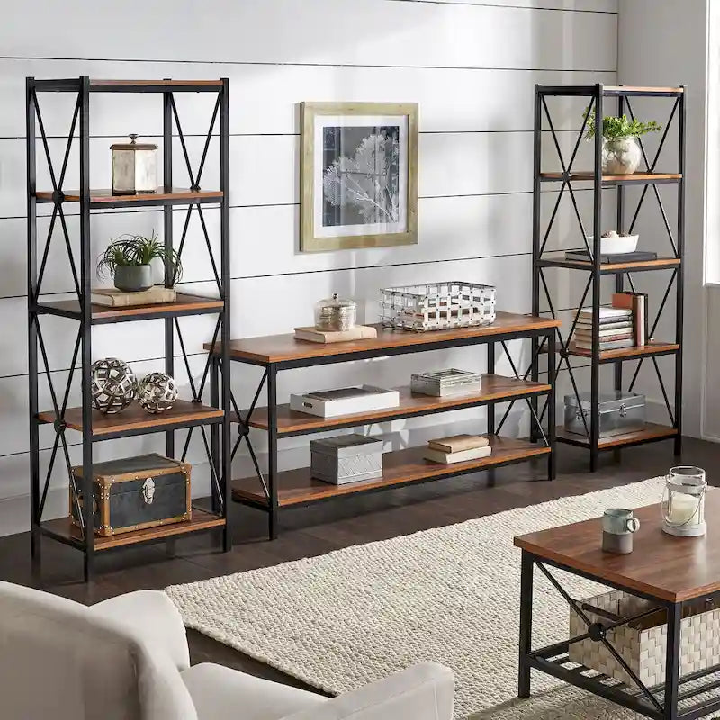 62" W Metal Etagere TV Stand for TVs up to 70"
