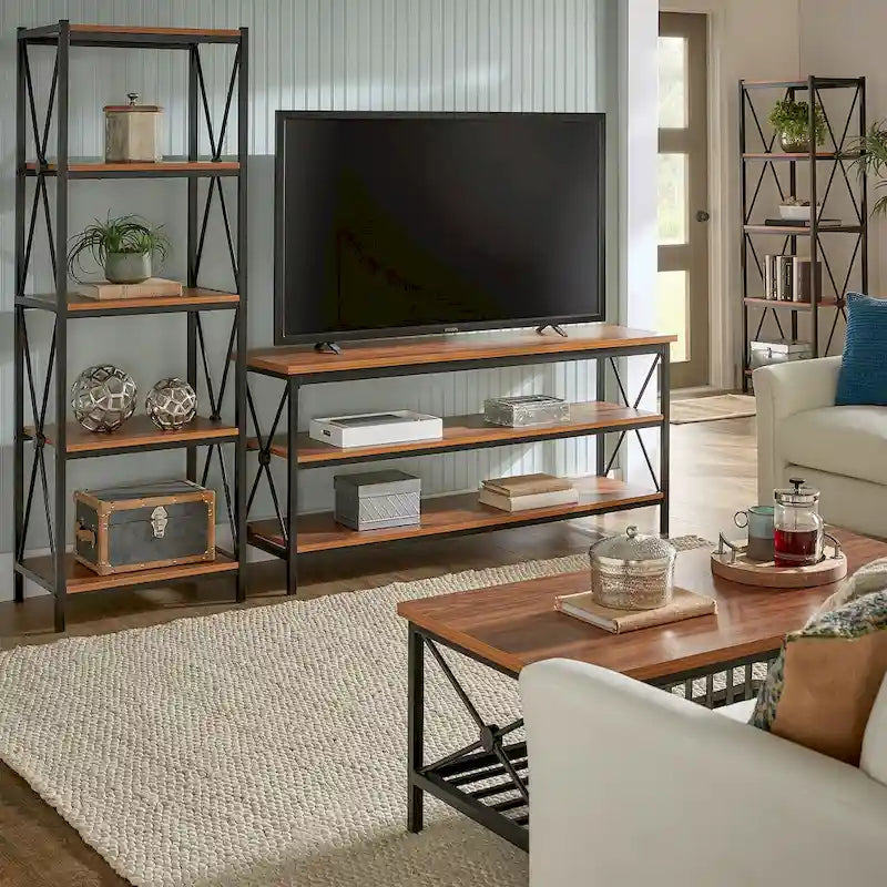 62" W Metal Etagere TV Stand for TVs up to 70"
