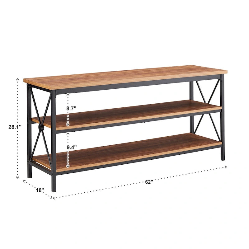 62" W Metal Etagere TV Stand for TVs up to 70"