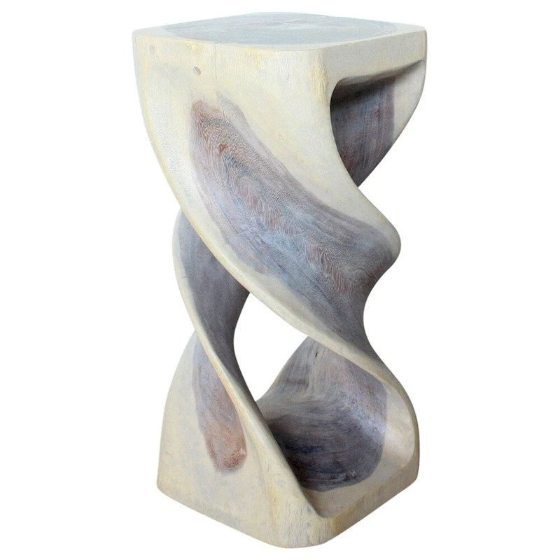 Wood Stool Table 14 in SQ x 30 in H Grey Oil - 14 x 14 x 30