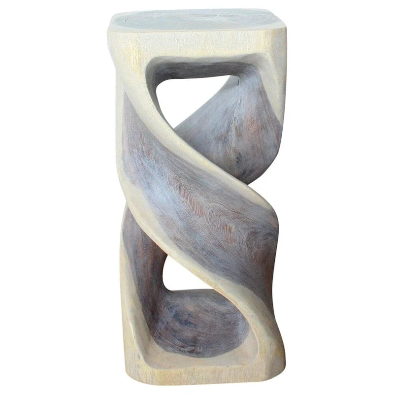 Wood Stool Table 14 in SQ x 30 in H Grey Oil - 14 x 14 x 30