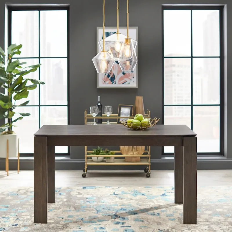 Rustic Grey Dining Table with Ash Veneer Tabletop
