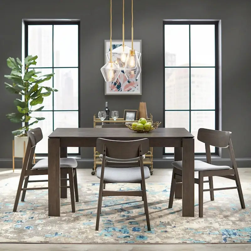 Rustic Grey Dining Table with Ash Veneer Tabletop