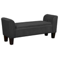 55 Inch Accent Storage Bench with Velvet Upholstery, Black