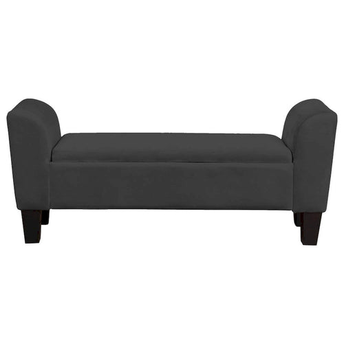55 Inch Accent Storage Bench with Velvet Upholstery, Black