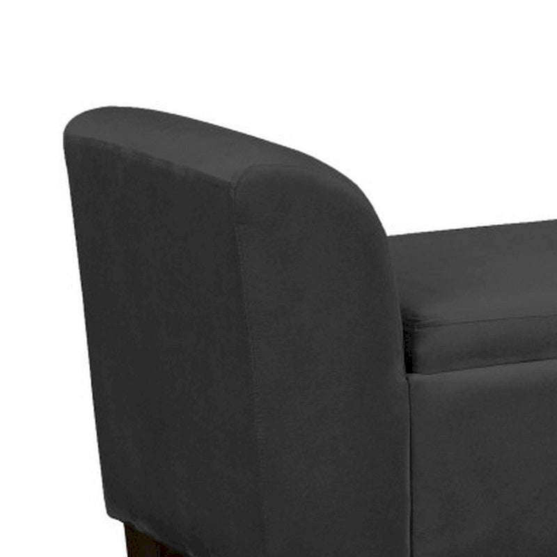 55 Inch Accent Storage Bench with Velvet Upholstery, Black