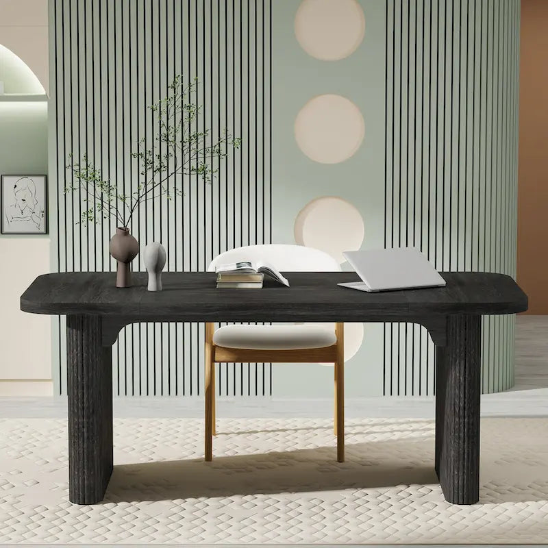 Modern Executive Computer Desk with Engineered Wood Top and Legs