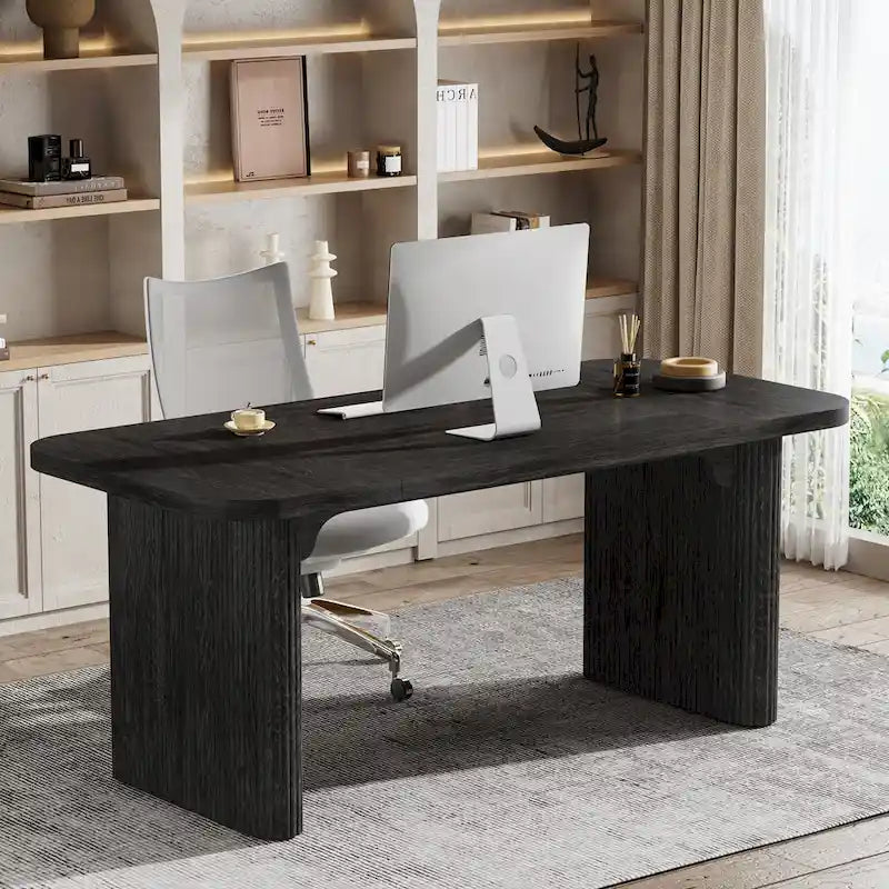 Modern Executive Computer Desk with Engineered Wood Top and Legs