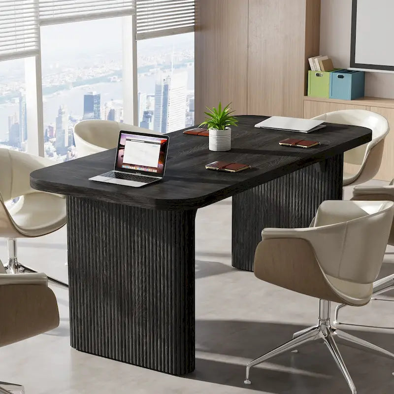 Modern Executive Computer Desk with Engineered Wood Top and Legs