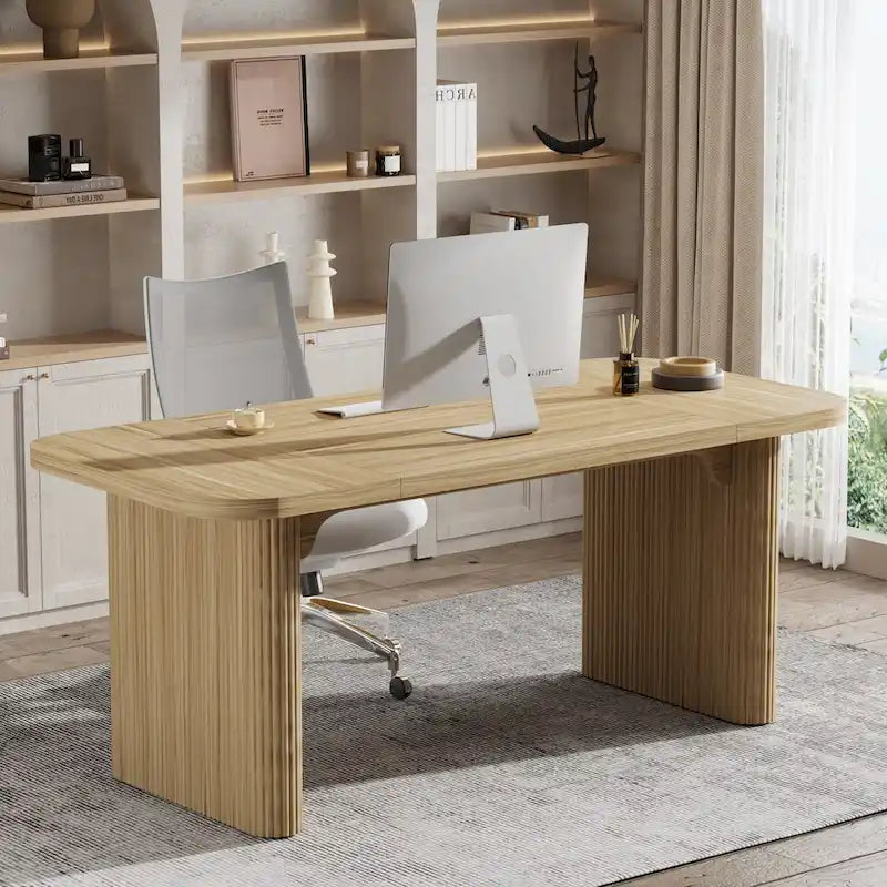 Modern Executive Computer Desk with Engineered Wood Top and Legs