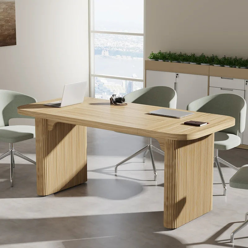 Modern Executive Computer Desk with Engineered Wood Top and Legs