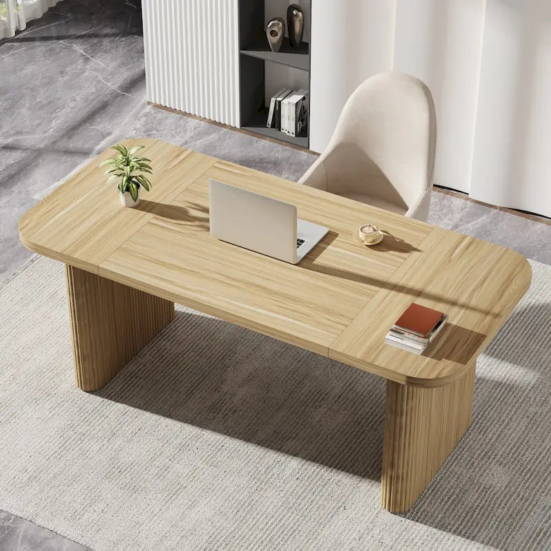Modern Executive Computer Desk with Engineered Wood Top and Legs
