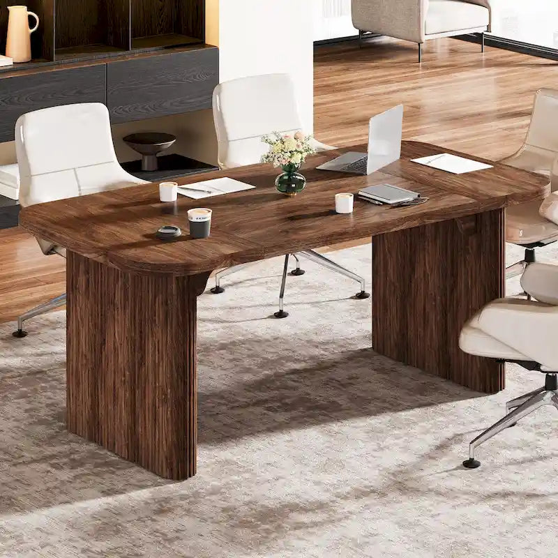 Modern Executive Computer Desk with Engineered Wood Top and Legs