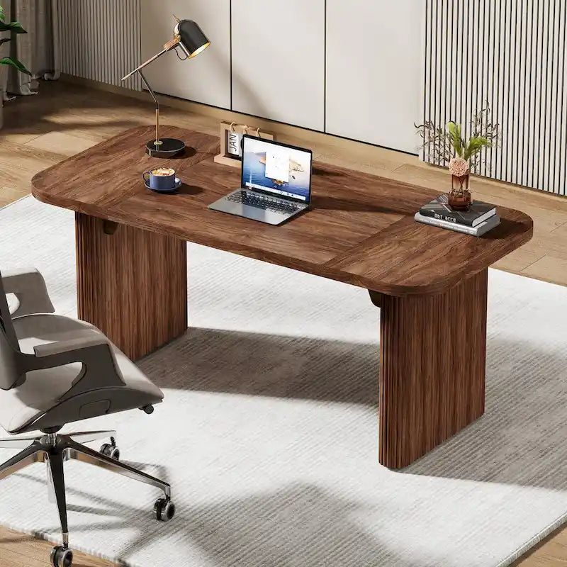 Modern Executive Computer Desk with Engineered Wood Top and Legs