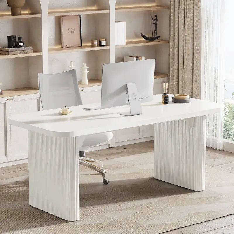 Modern Executive Computer Desk with Engineered Wood Top and Legs
