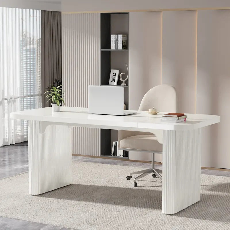 Modern Executive Computer Desk with Engineered Wood Top and Legs