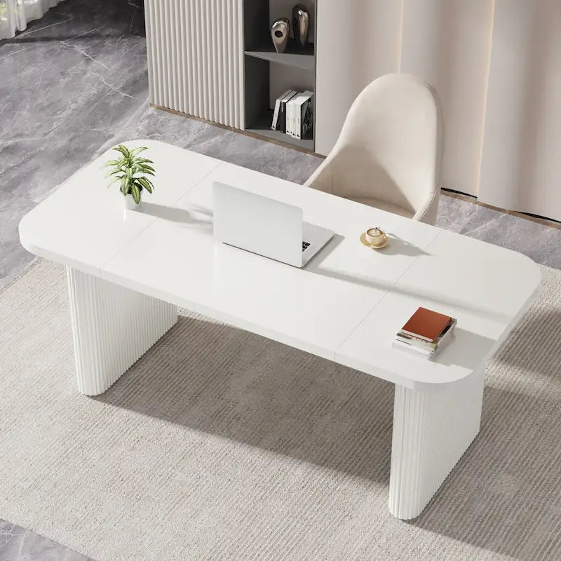 Modern Executive Computer Desk with Engineered Wood Top and Legs