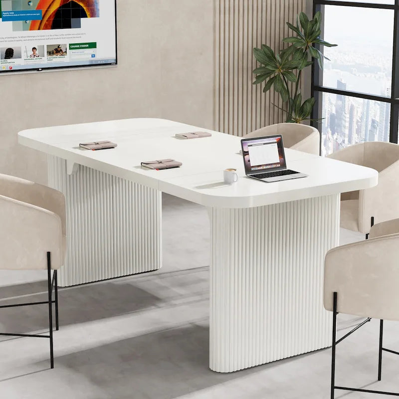 Modern Executive Computer Desk with Engineered Wood Top and Legs