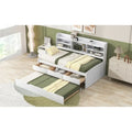 Twin Size Wooden Captain Bed with Storage Drawers and Trundle