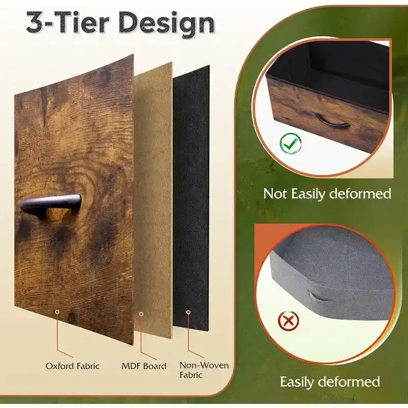 Fabric Dresser for Bedroom - 11.7D x 39.4W x 39.4H